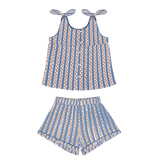 Minnow Strawberry Floral Tie Knot Short Set