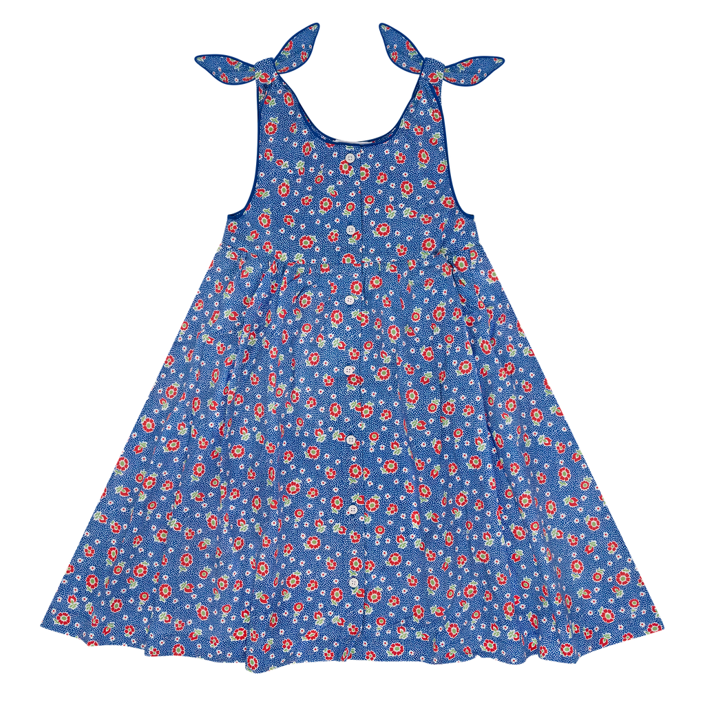 Minnow Navy Floral Tie Knot Button Front Dress