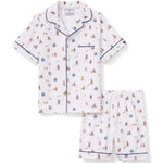 Petite Plume Teddy Goes To School Twill Short Set Pajamas