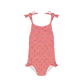 Minnow Floral Gingham Front Tie Strap Halter One Piece