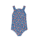 Minnow Navy Floral Bib One Piece