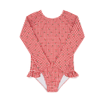 Minnow Floral Gingham Rashguard One Piece