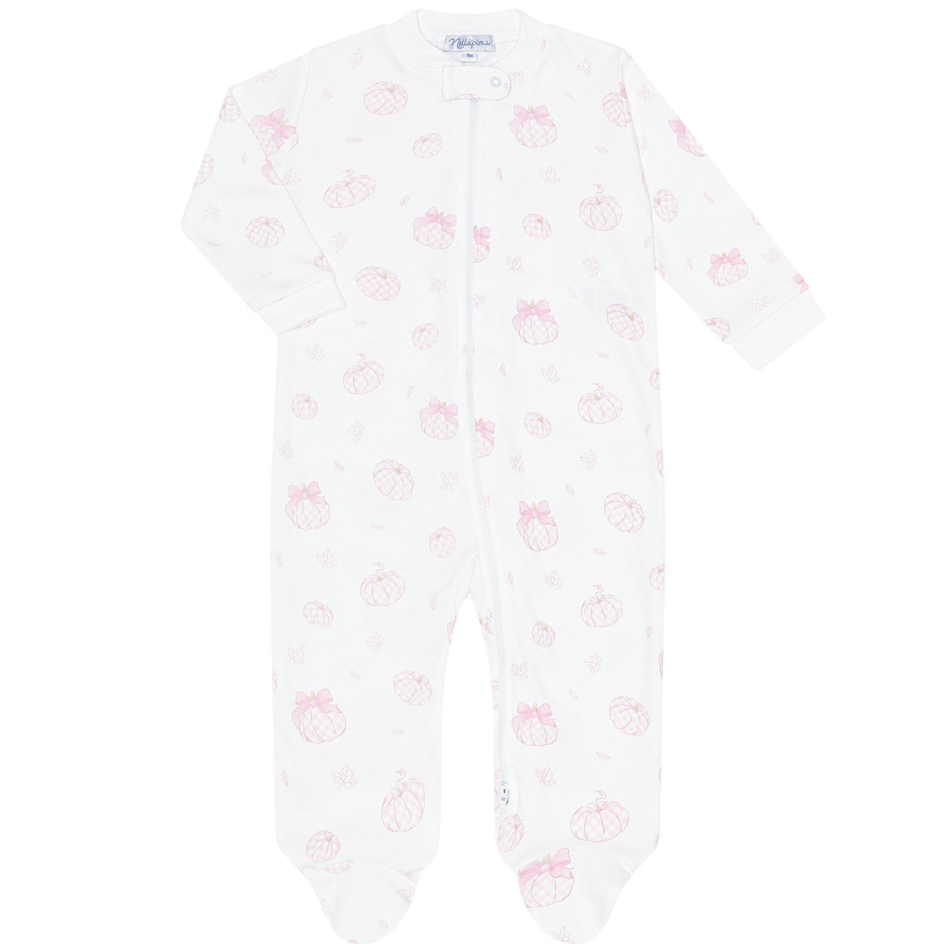 Nellapima Pink Pumpkin Patch Zipper Footie