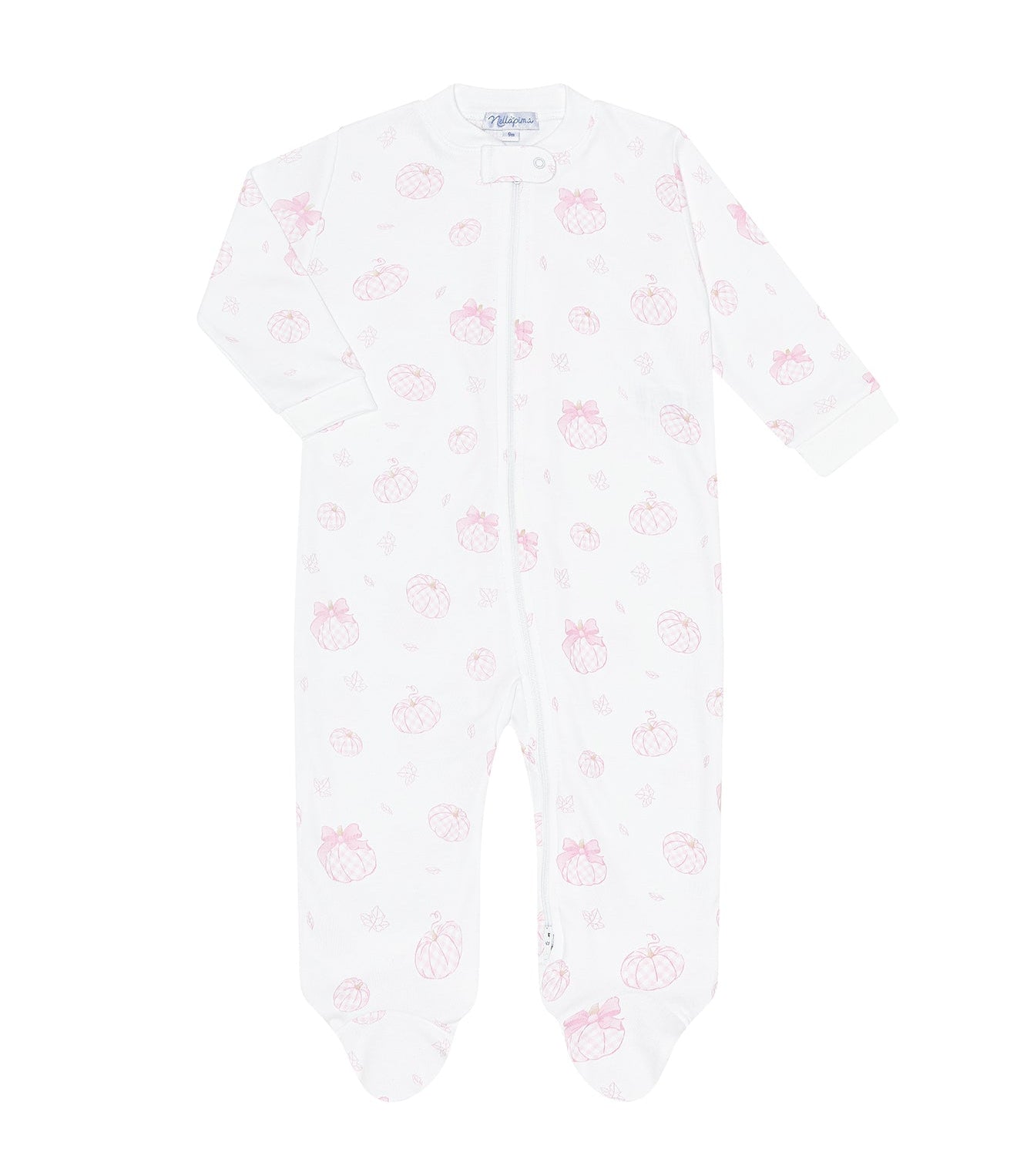 Nellapima Pink Pumpkin Patch Zipper Footie