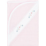 Nellapima Pink Herringbone Embroidered Receiving Blanket- Flowers