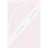 Nellapima Pink Herringbone Embroidered Receiving Blanket- Flowers