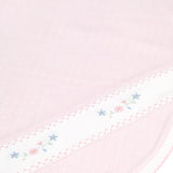 Nellapima Pink Herringbone Embroidered Receiving Blanket- Flowers