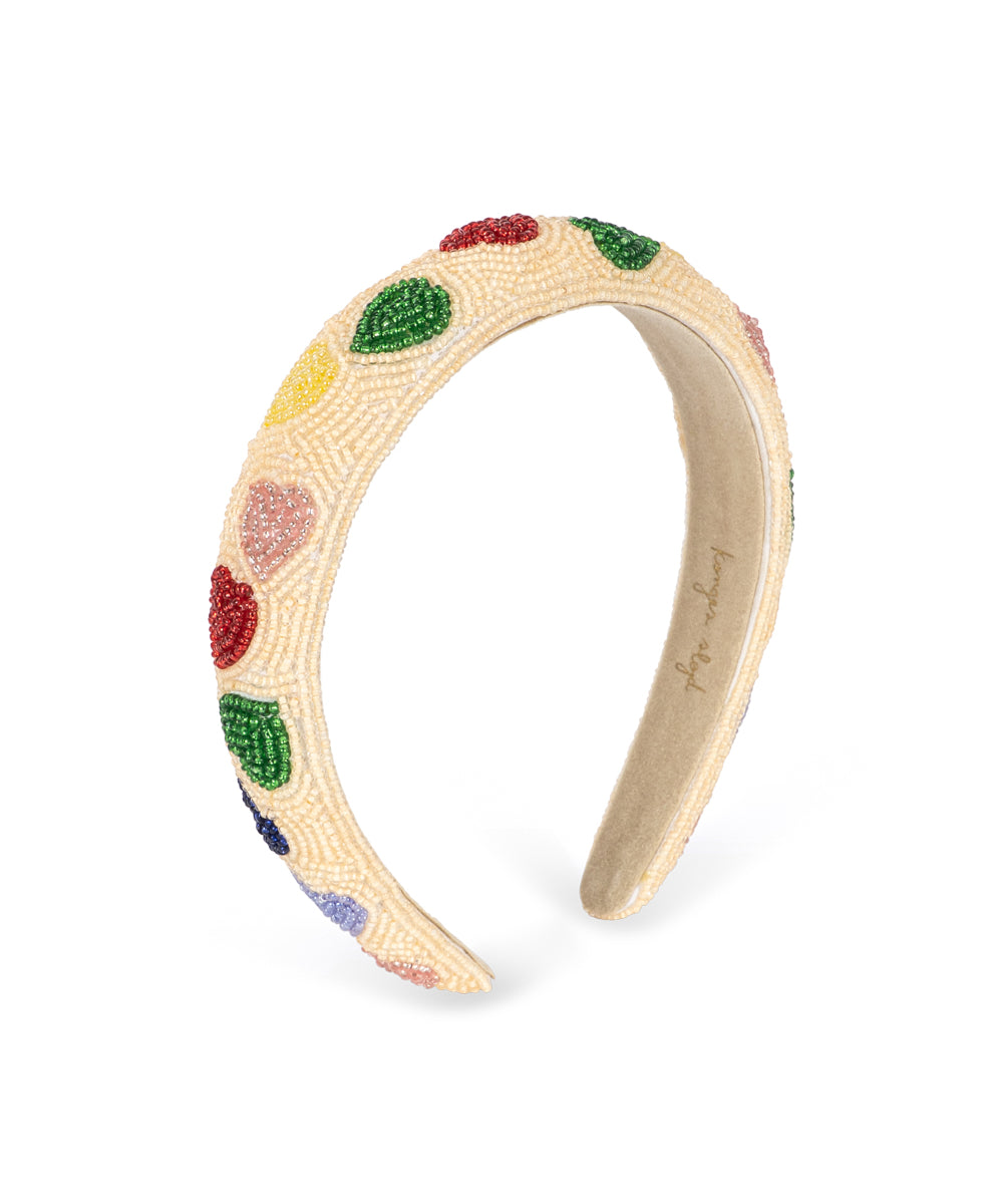 Beaded Headband- Coeur Colore