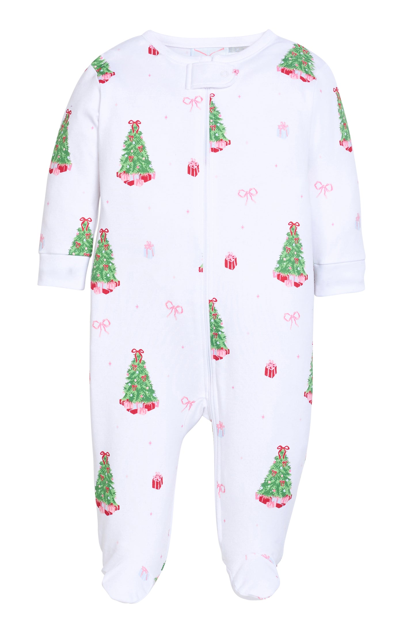 Little English Zipper Footie- Holly Days