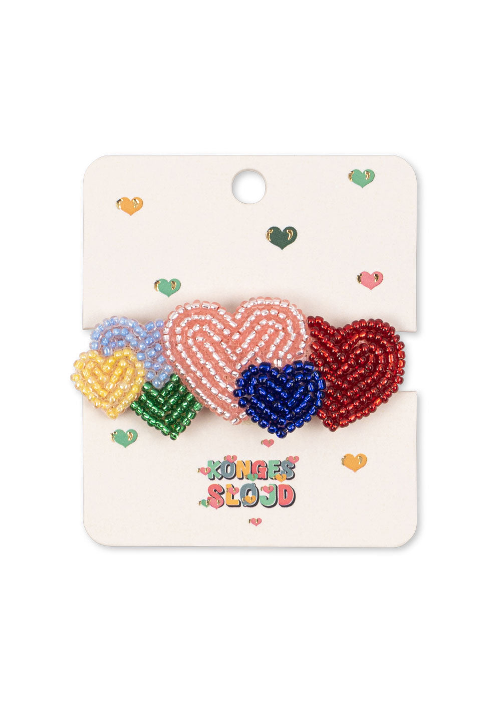 Konges Slojd Beaded Hair Clip- Coeur Colore