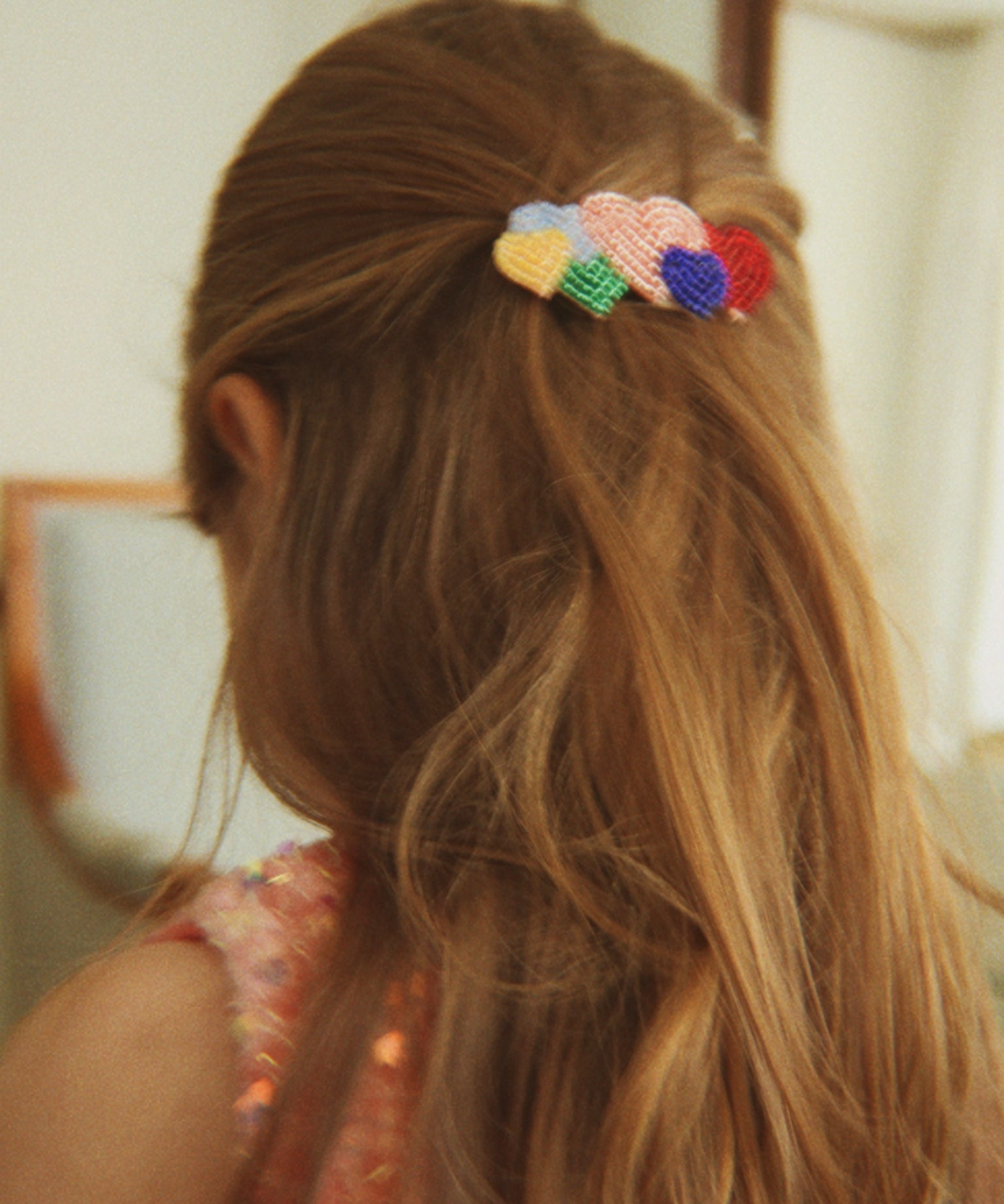 Konges Slojd Beaded Hair Clip- Coeur Colore