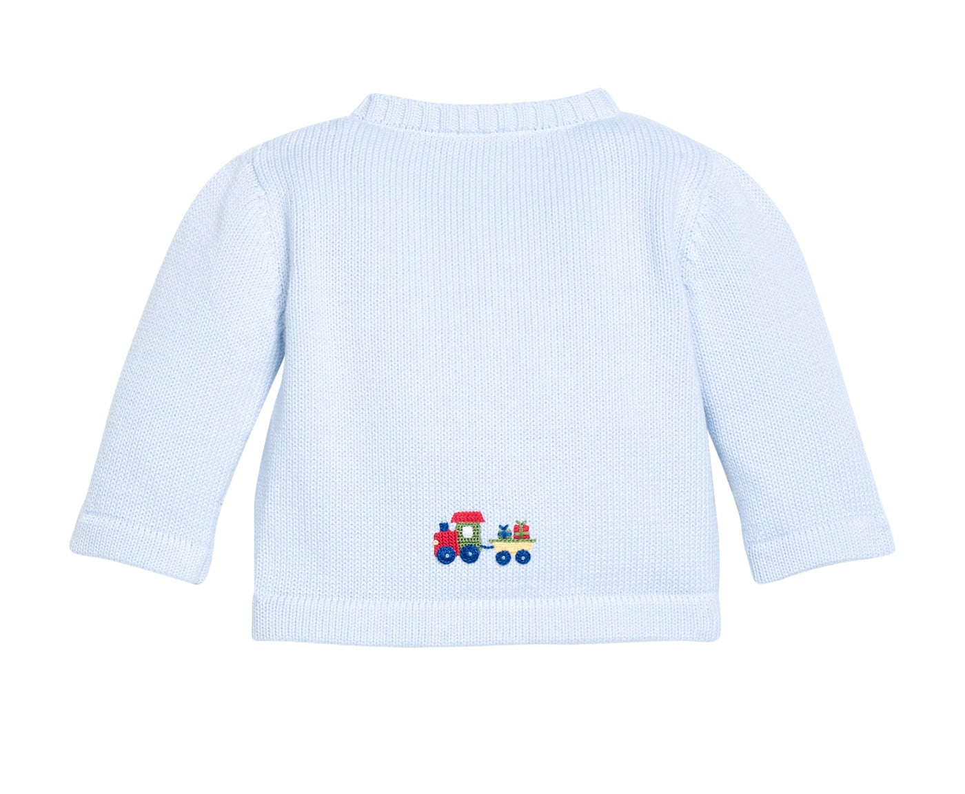 Little English Crochet Cardigan- Holiday Train