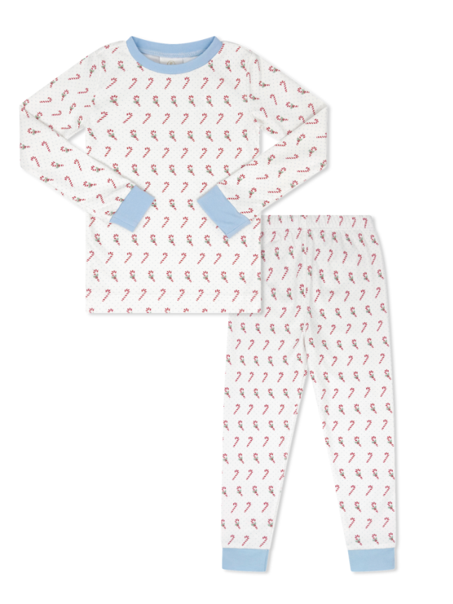 Lullaby Set Sweet Pea PJ Set - Candy Cane Lane Blue