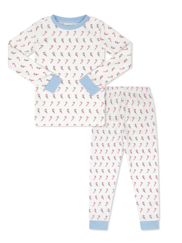 Sweet Pea PJ Set - Candy Cane Lane Blue