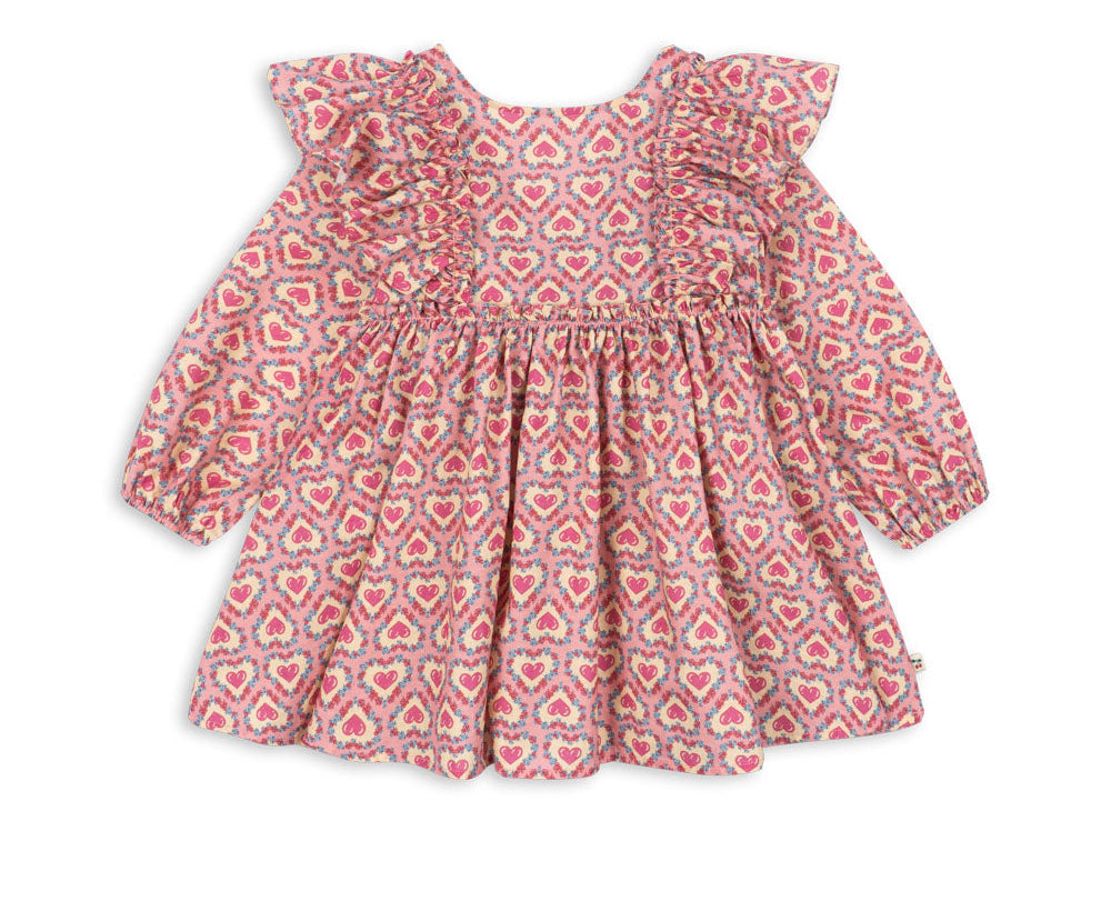 Konges Slojd Evia Bow Dress- Felice Rose