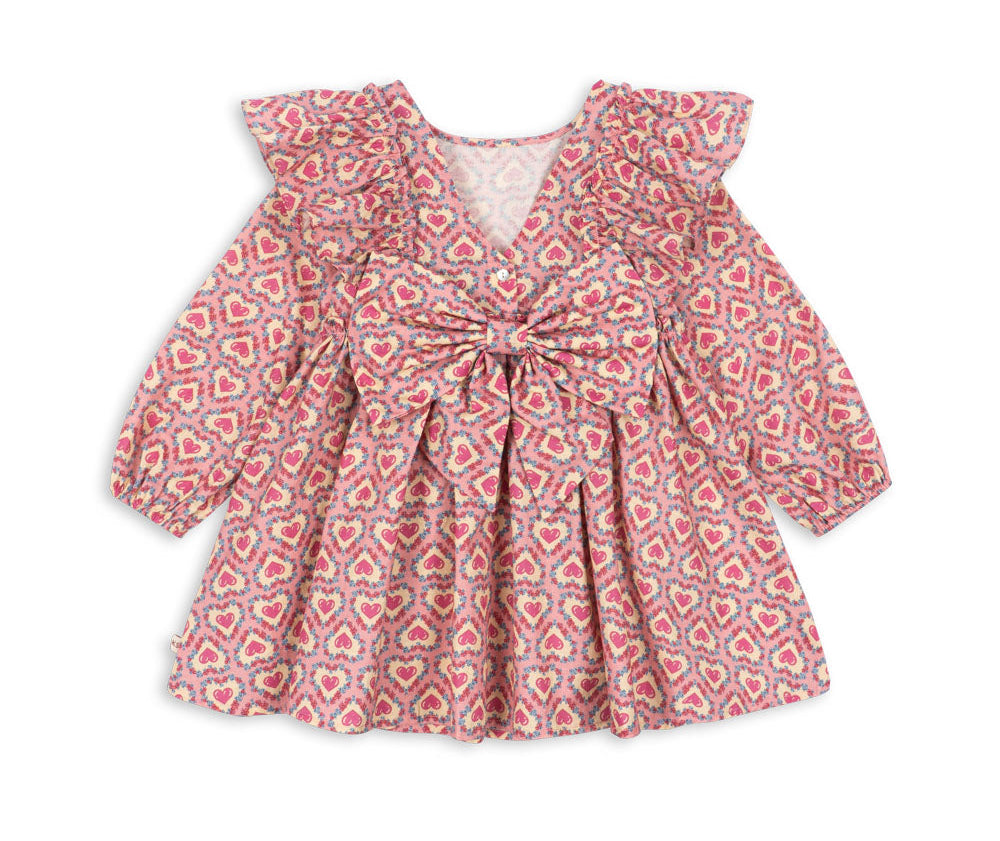 Konges Slojd Evia Bow Dress- Felice Rose