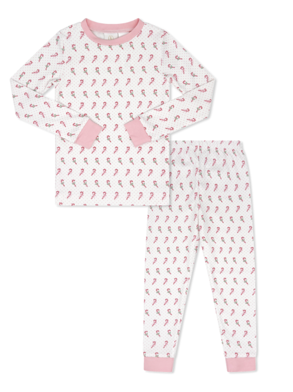 Sweet Pea PJ Set - Candy Cane Lane Pink