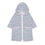 Minnow Stripe French Terry Hooded Zipper Coverup- MUR