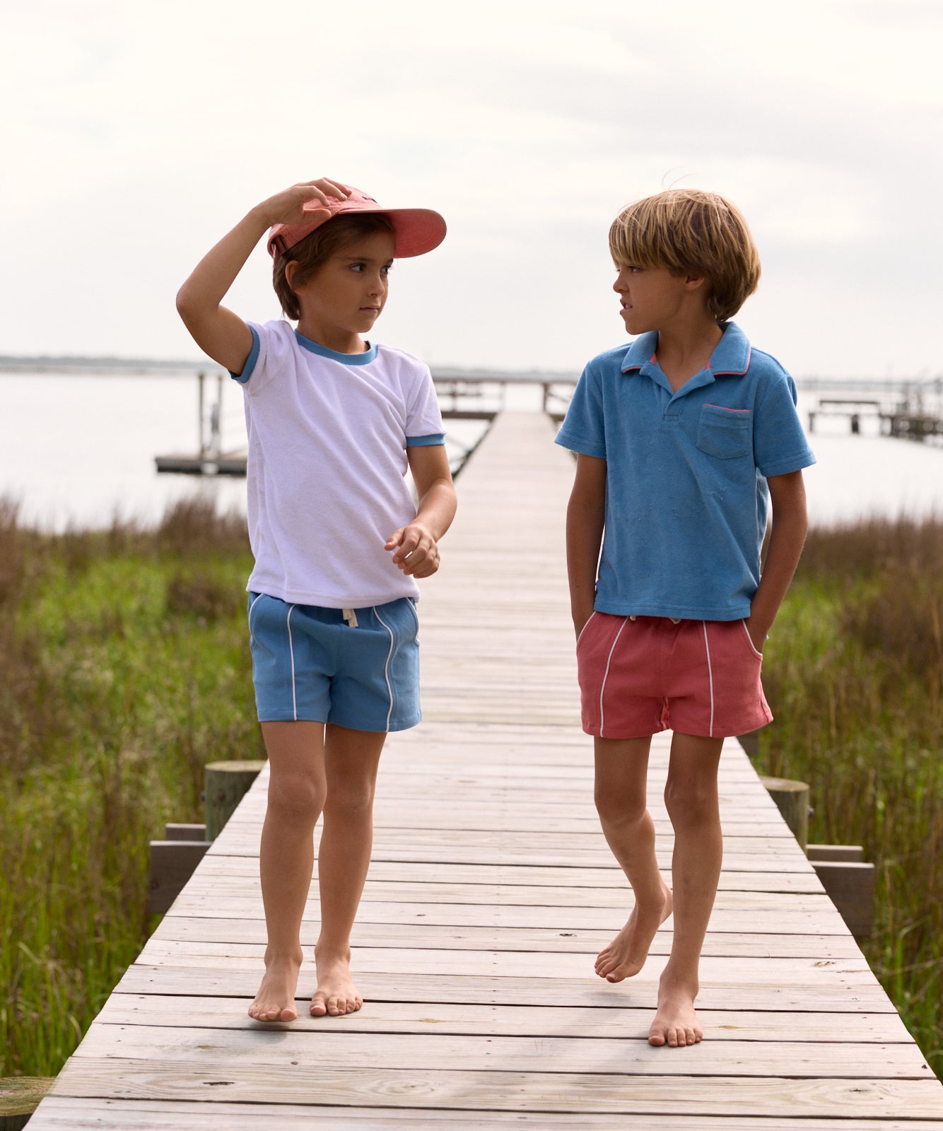 Cerulean Blue Ultra-Soft Panelled Twill Shorts