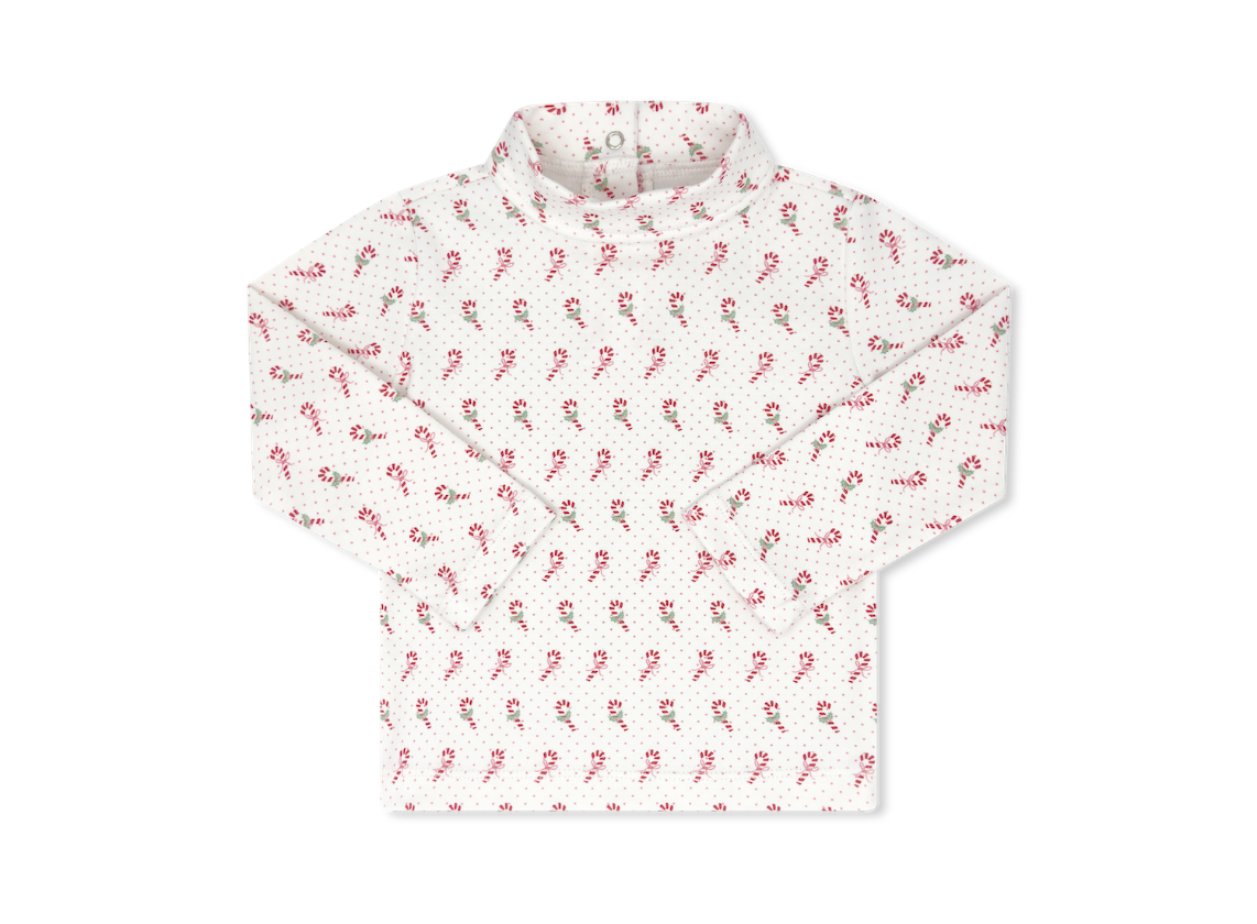 Lullaby Set Tiny Tot Turtleneck- Candy Cane Lane Pink