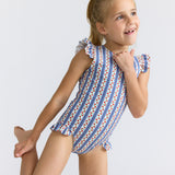 Strawberry Patch Ruffle Cap Sleeve Rashguard One Piece