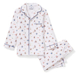 Petite Plume Teddy Goes To School Twill Children's Pajama Set