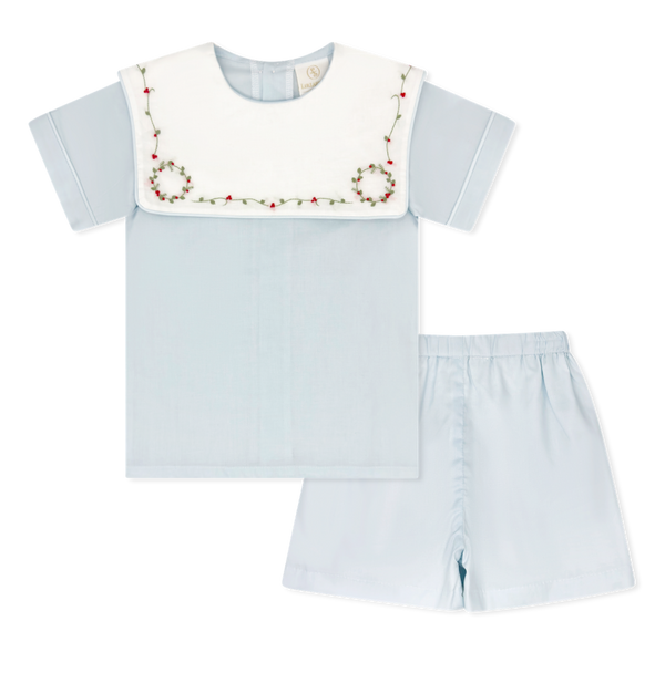 Christian Short Set- Blessings Blue Batiste