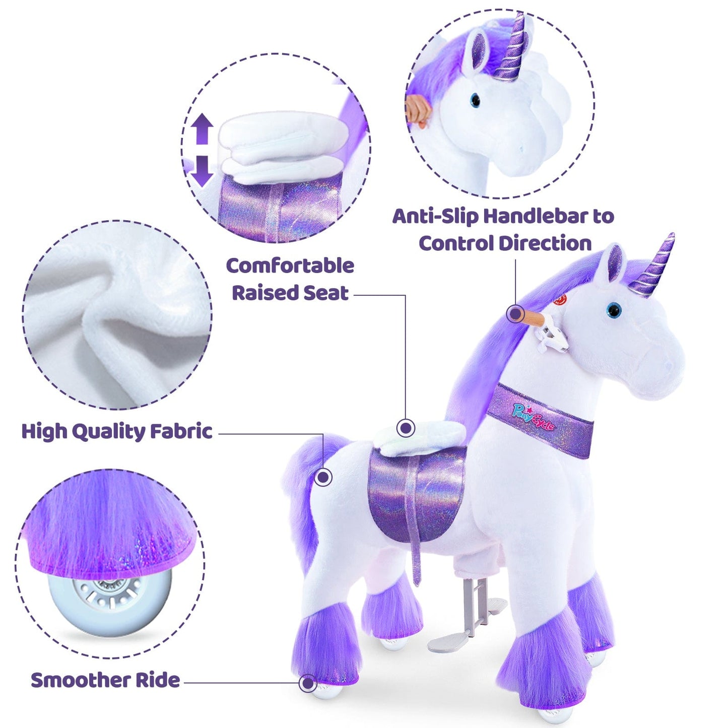 Model U® Ride-On Unicorn Age 4-7 Purple