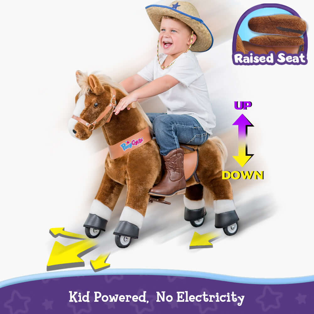 Model U® Ride‑On Pony Toy Riding Horse Age 4‑7 Brown