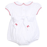 Little English Smocked Louisa Bubble- Red Bow