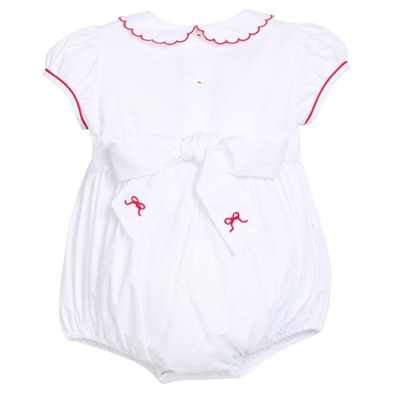 Little English Smocked Louisa Bubble- Red Bow