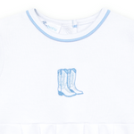 Magnolia Baby Darling Cowboy Boots Bubble- Light Blue