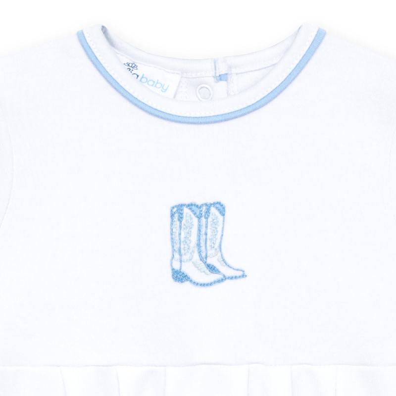 Magnolia Baby Darling Cowboy Boots Bubble- Light Blue