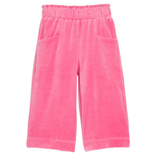 Bisby Cropped Palazzo Pants- Tulip Velour