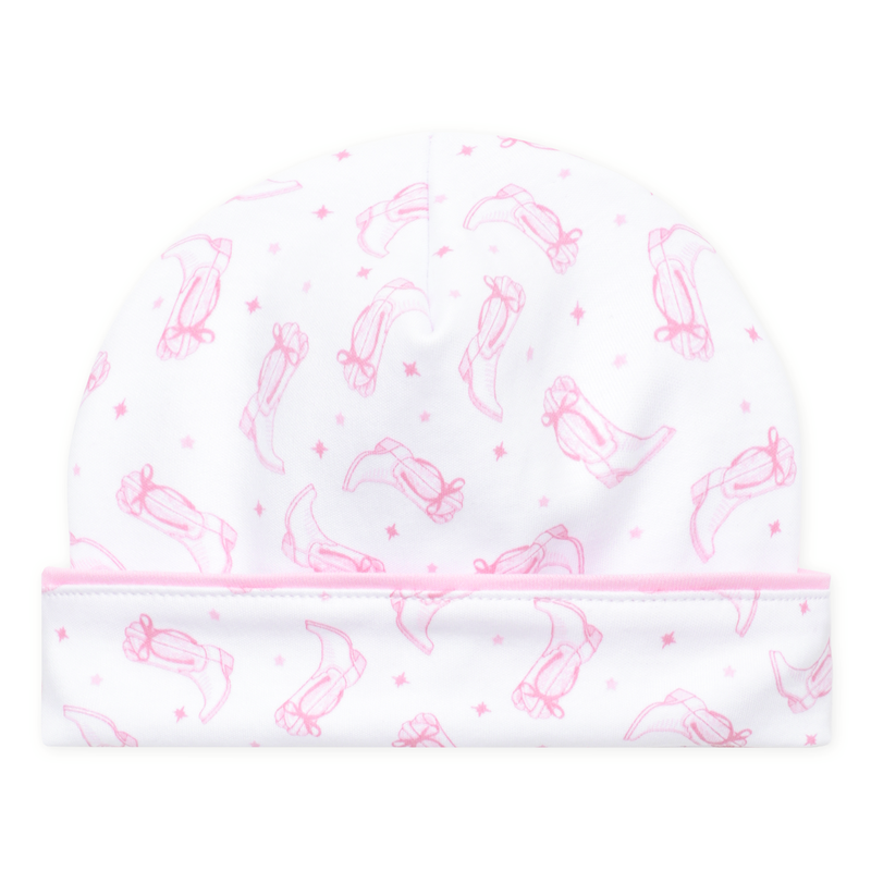 Magnolia Baby Darling Cowboy Boots Printed Hat- Pink