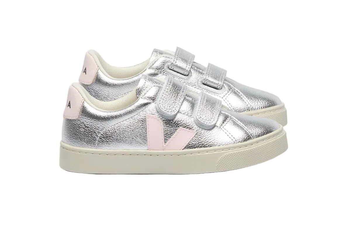 Veja Esplar Leather Sneakers- Silver Lassi