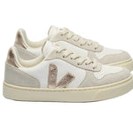 Small V-10 Laces Leather Extra White Platine Natural
