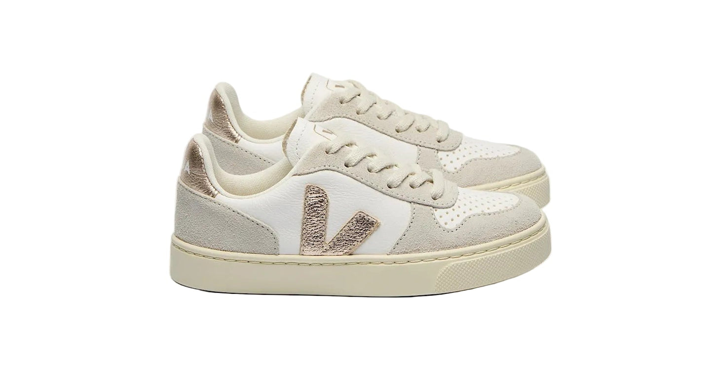 Small V-10 Laces Leather Extra White Platine Natural