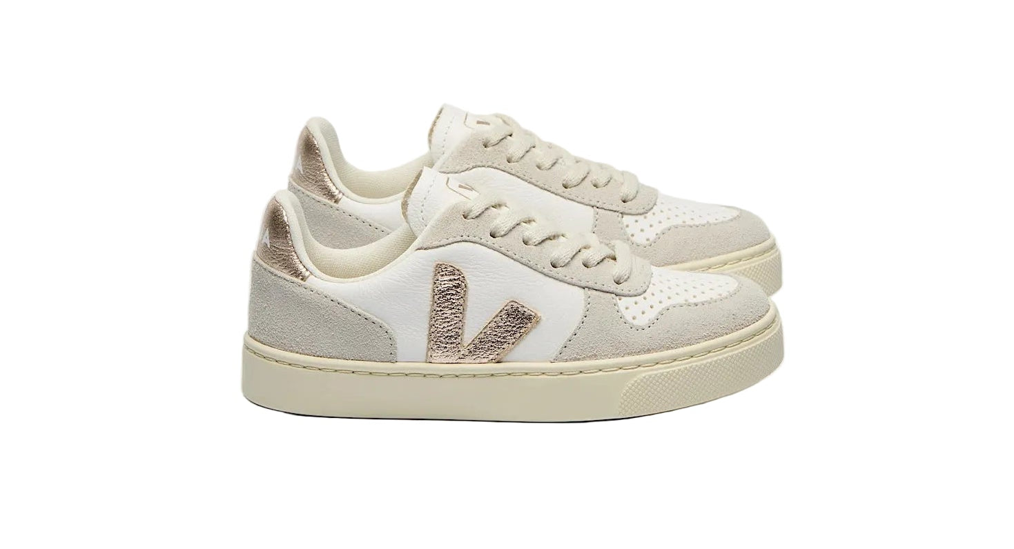 Small V-10 Laces Leather Extra White Platine Natural