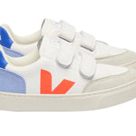 Veja V-12 Leather White Multico Orange Fluo