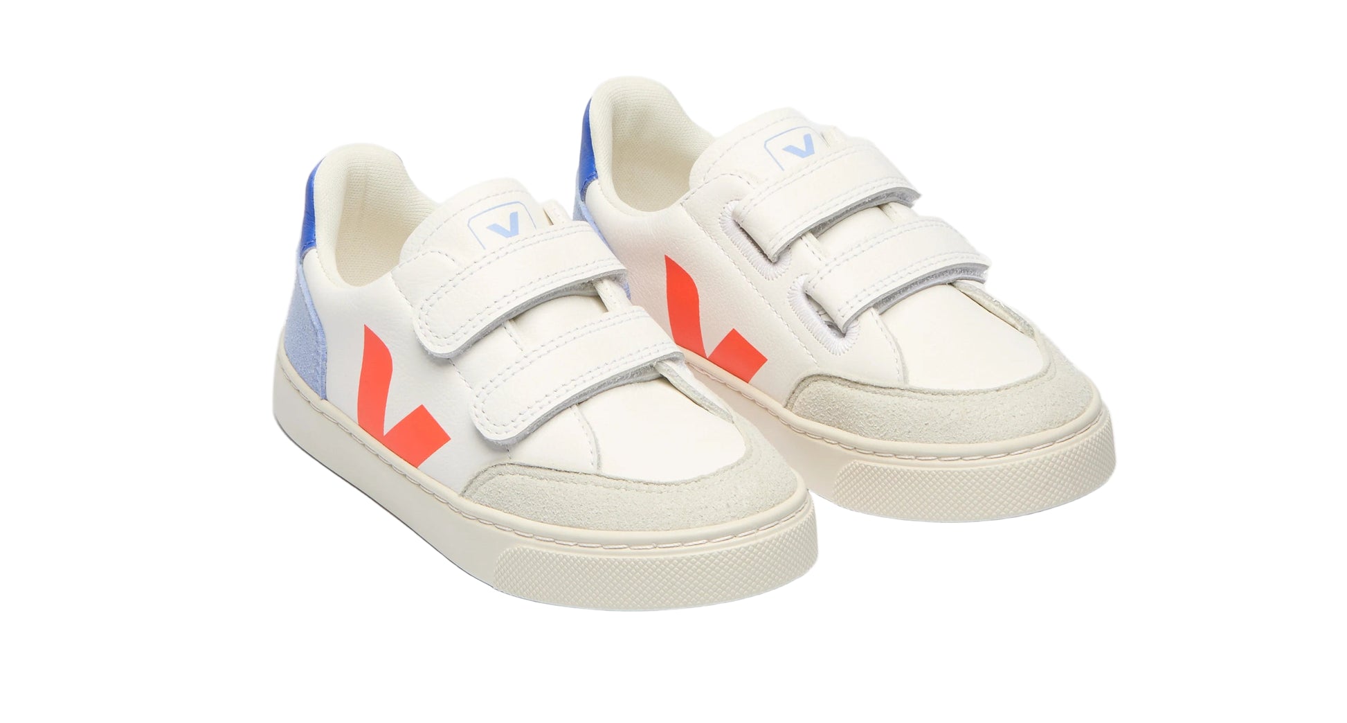 Veja V-12 Leather White Multico Orange Fluo