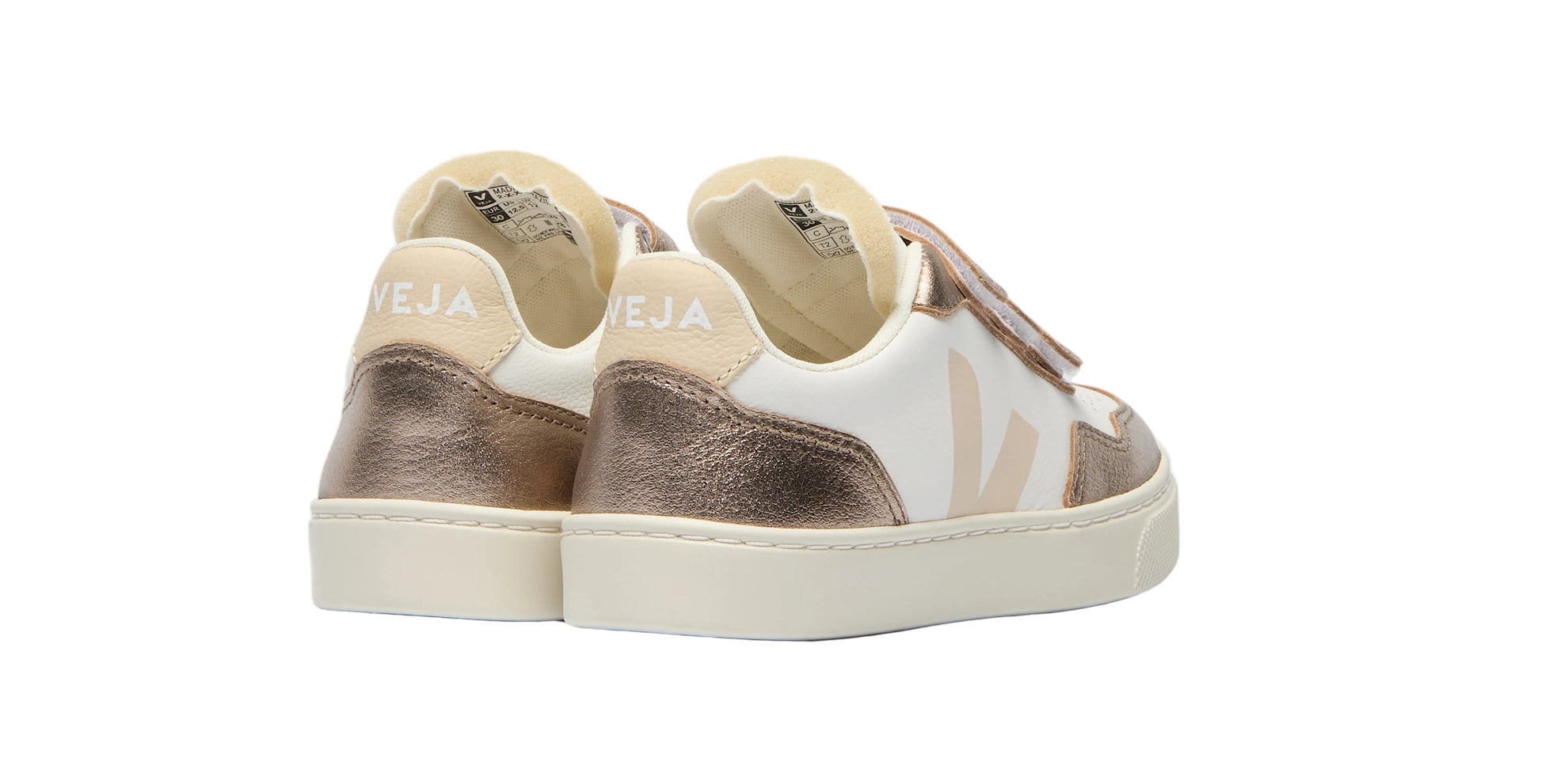 Veja V-90 White Leather Sable Bronze