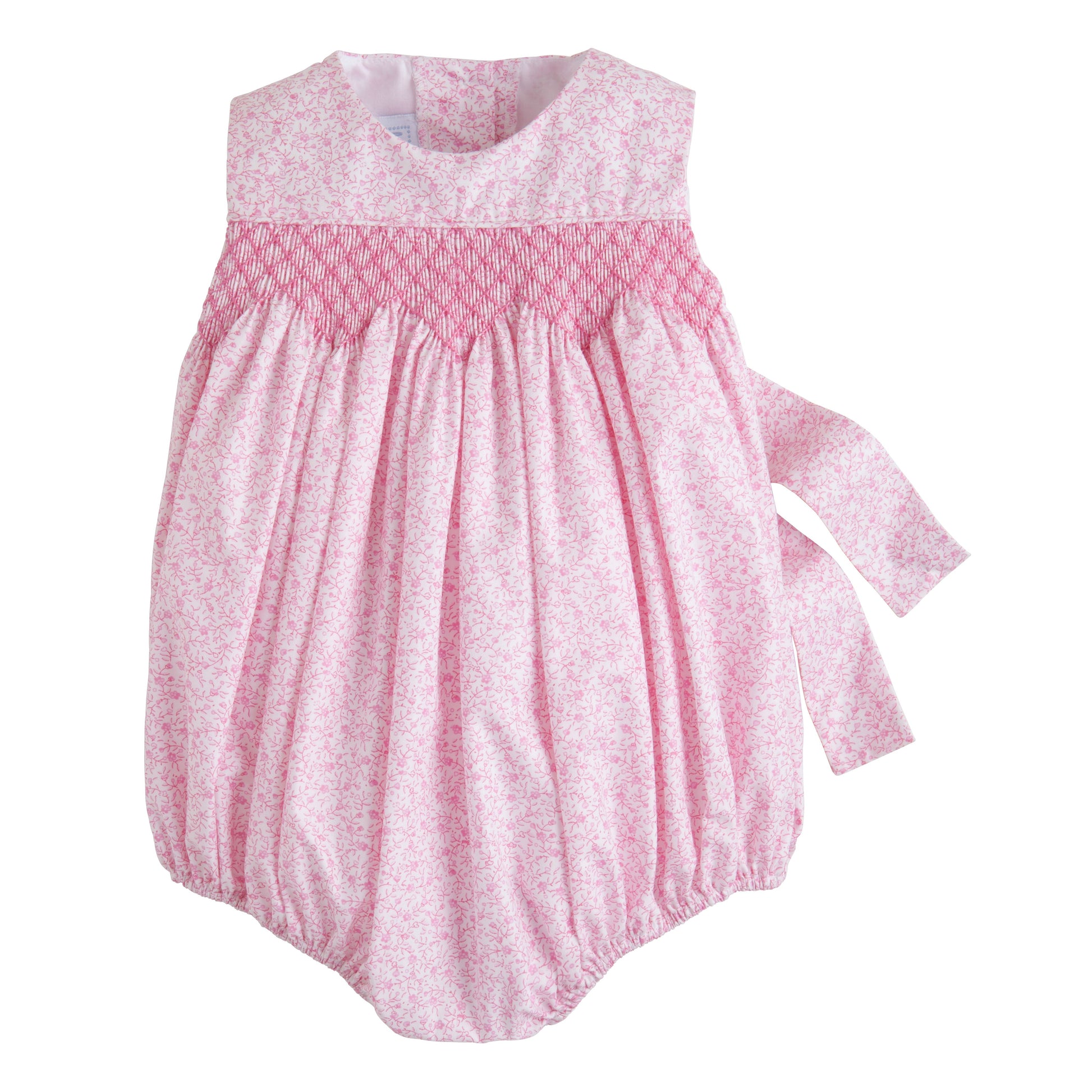 Little English Simply Smocked Bubble- Pink Vinings