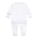 Magnolia Baby Darling Cowboy Boots Ruffle Footie- Pink