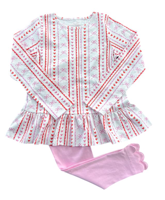 James and Lottie Scallops and Hearts Peggie Legging Set