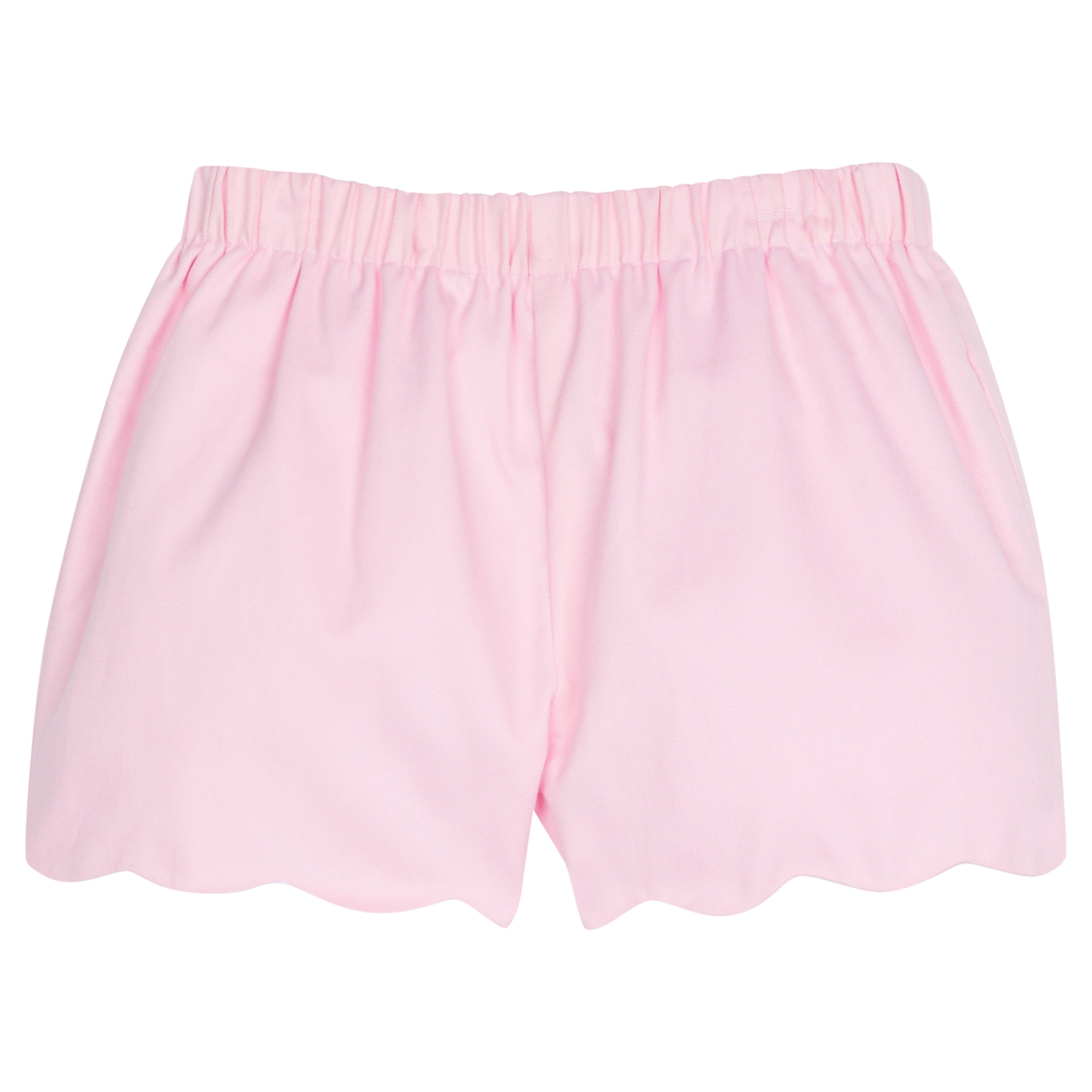 Little English Scallop Short - Light Pink Twill