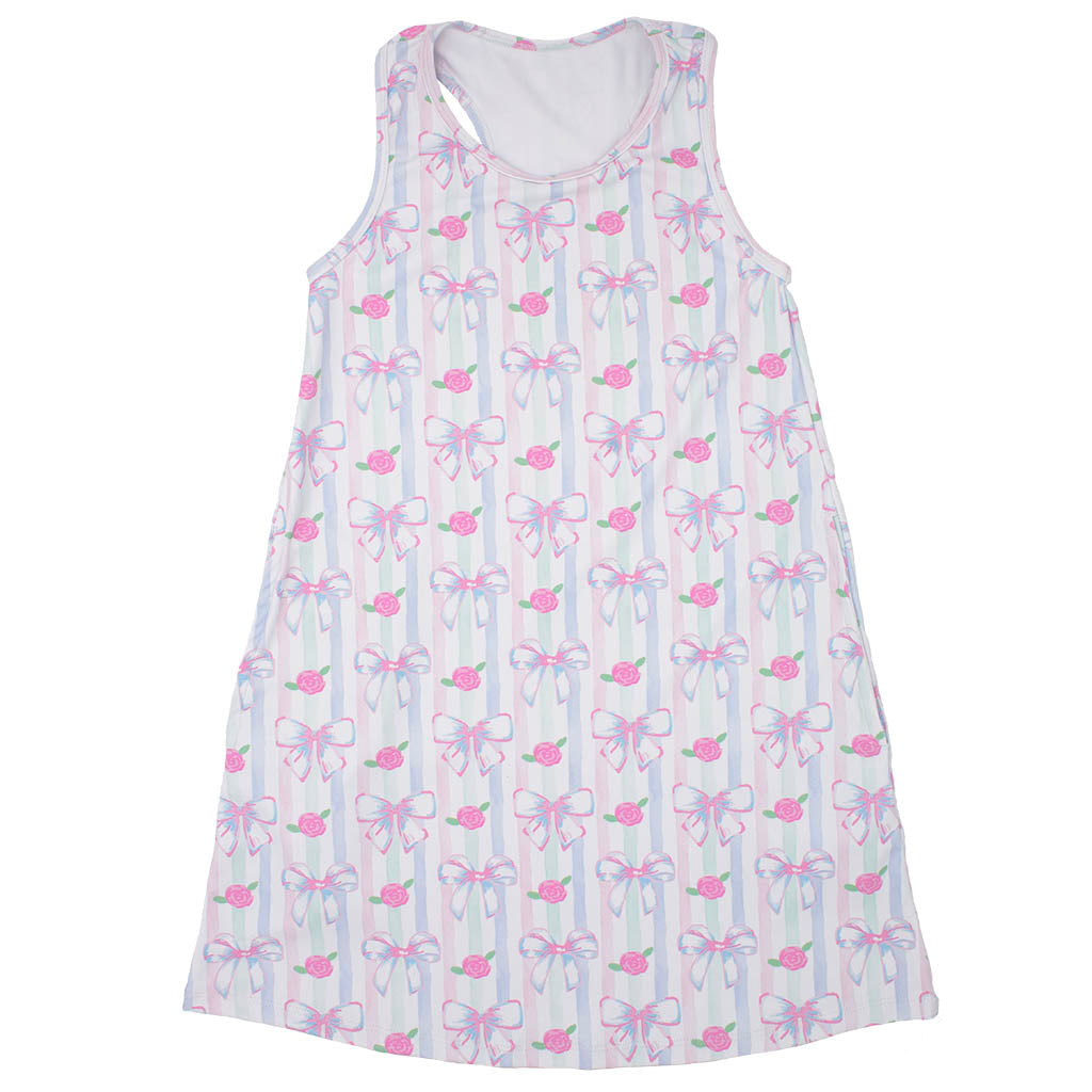 Izzy Tennis Dress With Shorts - Water Color Bows