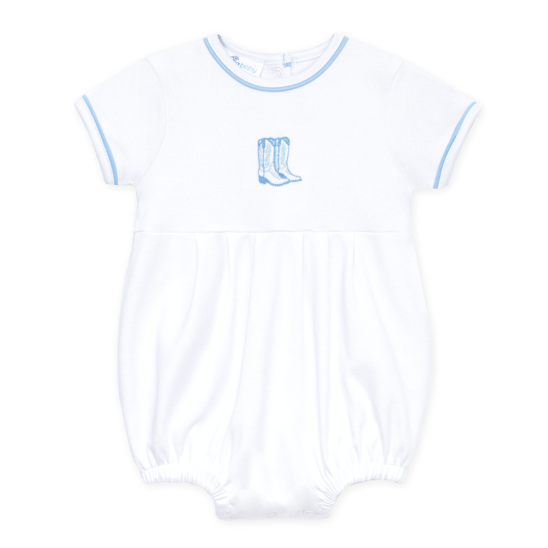 Magnolia Baby Darling Cowboy Boots Bubble- Light Blue