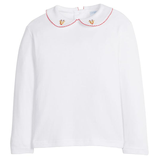 Long Sleeve Pinpoint Shirt- Reindeer