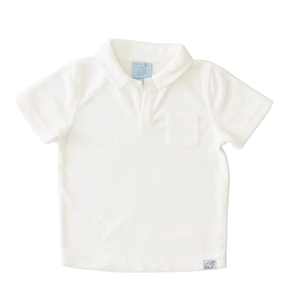 Weezie French Terry Polo- White